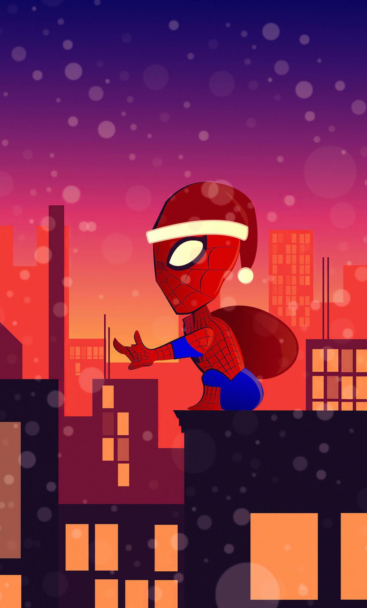 1280x2120 Spiderman Santa Claus iPhone HD 4k Wallpaper, Image, Background, Photo and Picture