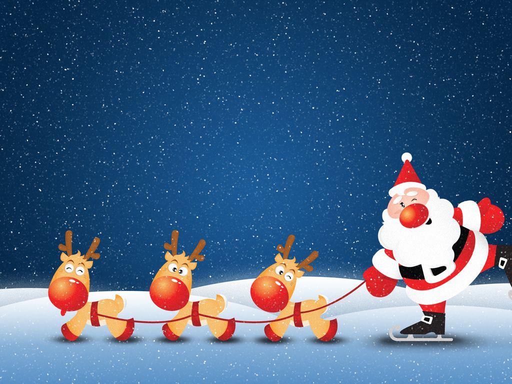 1024x768 Santa Claus Wallpaper for Christmas. Happy Christmas New Year Greetings