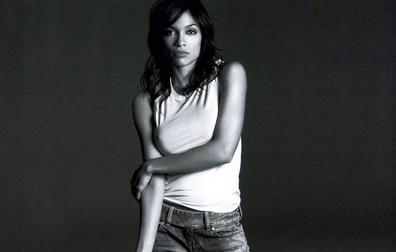 1332x850 Wallpaper Black and white, Rosario Dawson, Rosario Dawson image for desktop, section девушки
