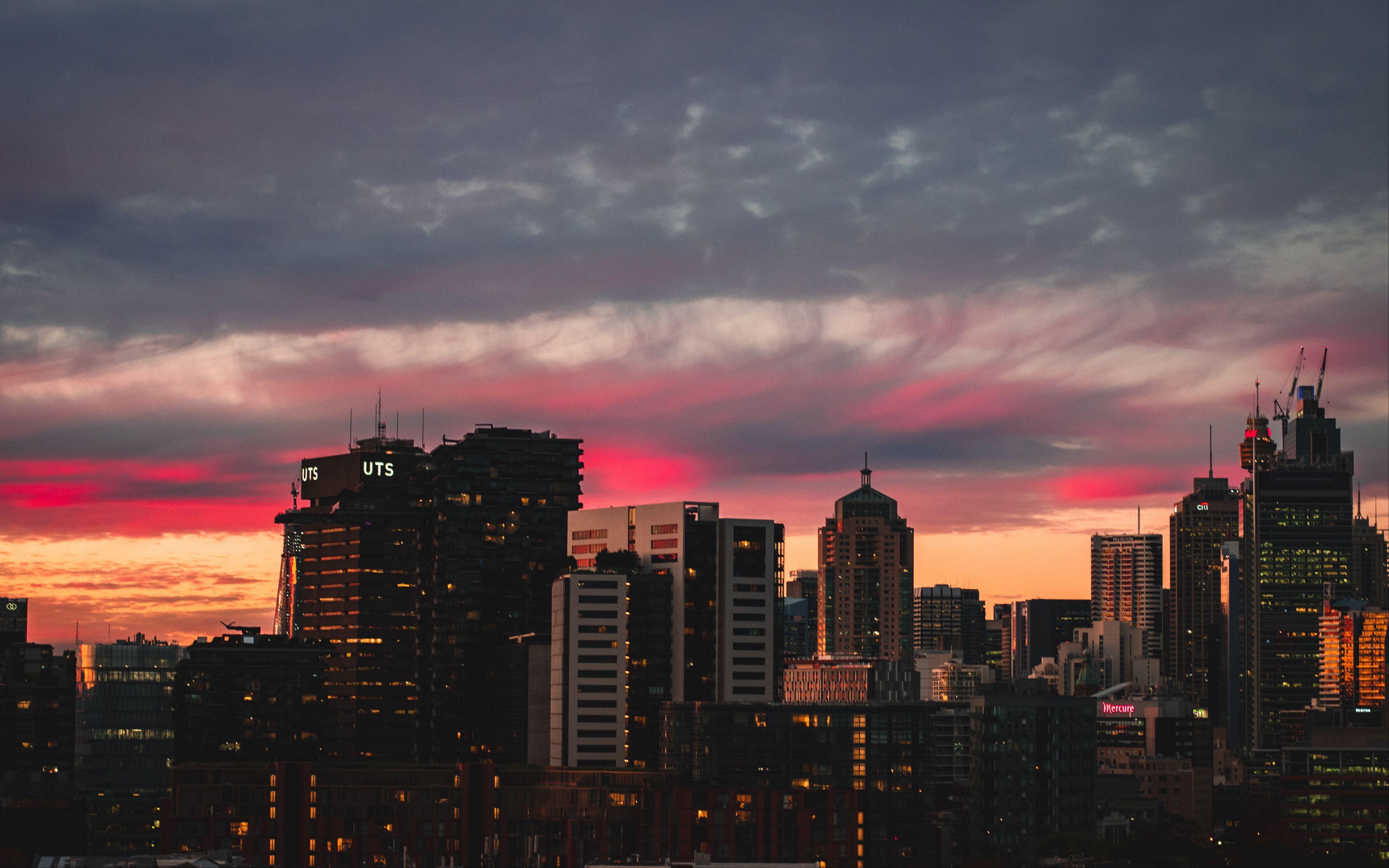 3840x2400 Download wallpaper 3840x2400 city, architecture, buildings, sunset, sky 4k ultra HD 16:10 HD background