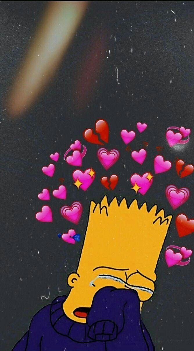 668x1205 Mood Sad Aesthetic Cartoon Wallpaper