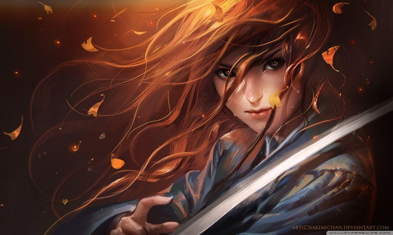 1280x768 Red Haired Samurai ❤ 4K HD Desktop Wallpaper for 4K Ultra HD TV