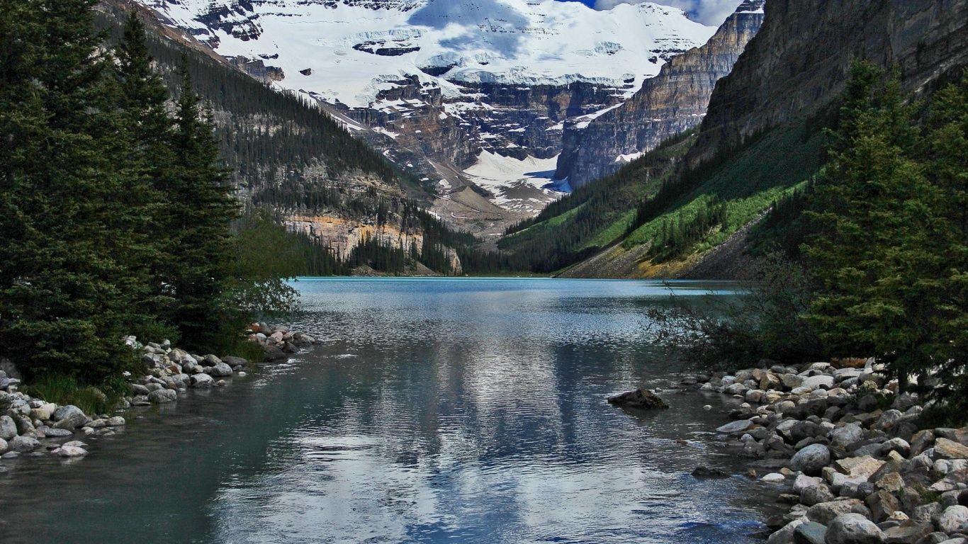 1366x768 Lake Louise Alberta Canada desktop PC and Mac wallpaper