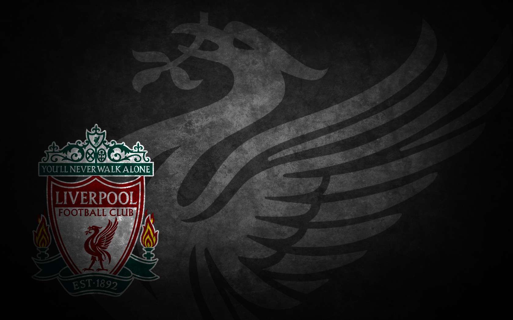 1680x1050 Black Wallpaper Liverpool Logo