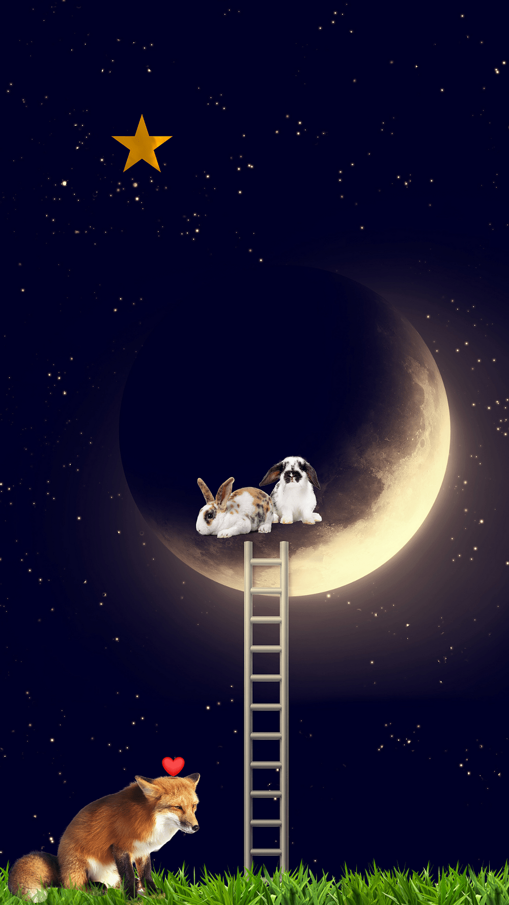 1000x1778 free quirky and cute moon and stars phone wallpaper / background