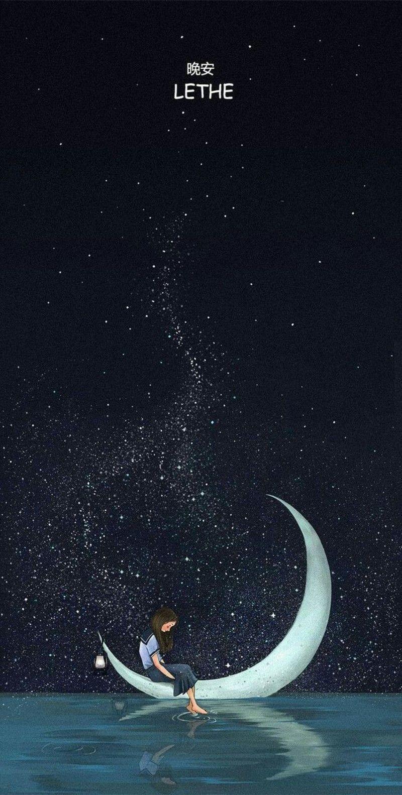 800x1583 Aesthetic Moon Wallpaper