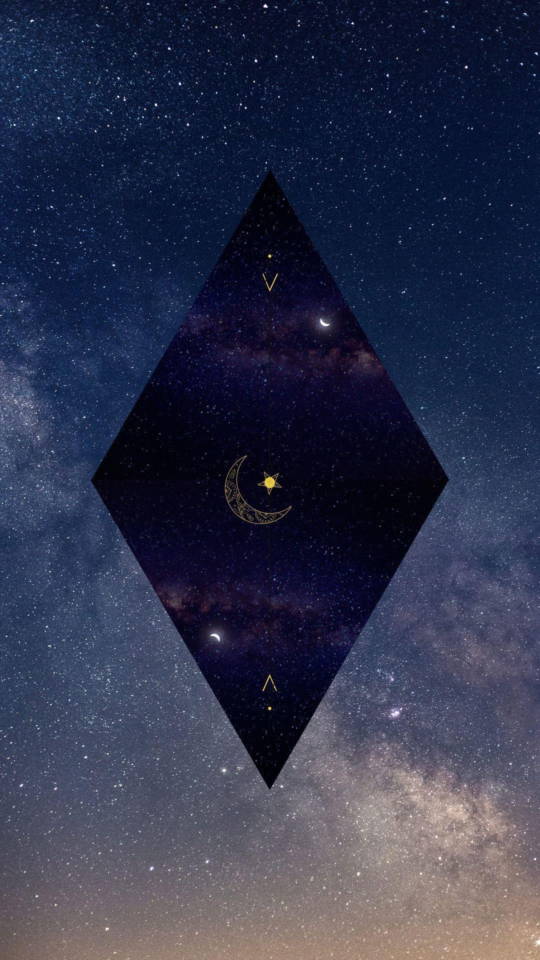 1080x1920 free quirky and cute moon and stars phone wallpaper / background. Moon and stars wallpaper, Wallpaper background, Wallpaper