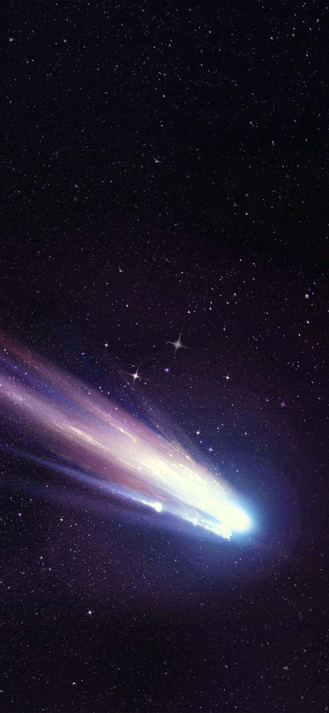 1125x2436 Shootingstar Space Dark Star Purple Blue Art Illustration Wallpaper