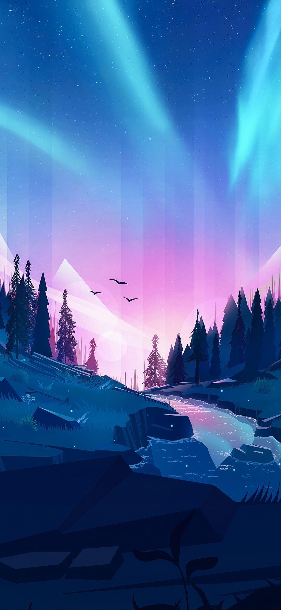 1080x2340 núi Gradient.  Hình nền máy tính để bàn nghệ thuật, Hình nền nghệ thuật, Hình nền phong cảnh anime