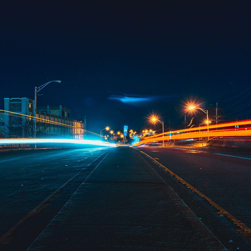 1024x1024 Street Light Night City Nature Wallpaper