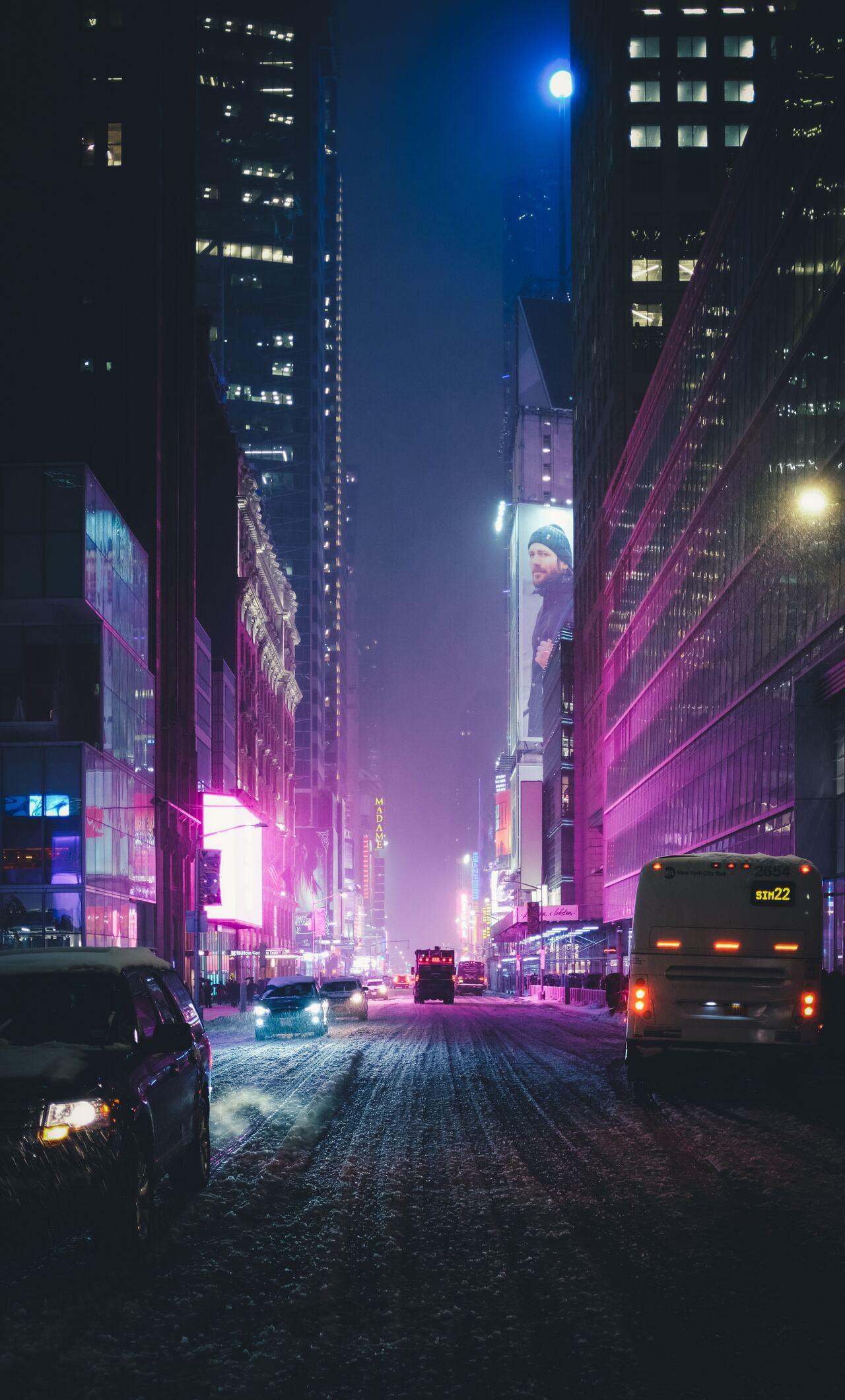 1280x2120 Night City Street Neon Lights 4k iPhone HD 4k Wallpaper, Image, Background, Photo and Picture