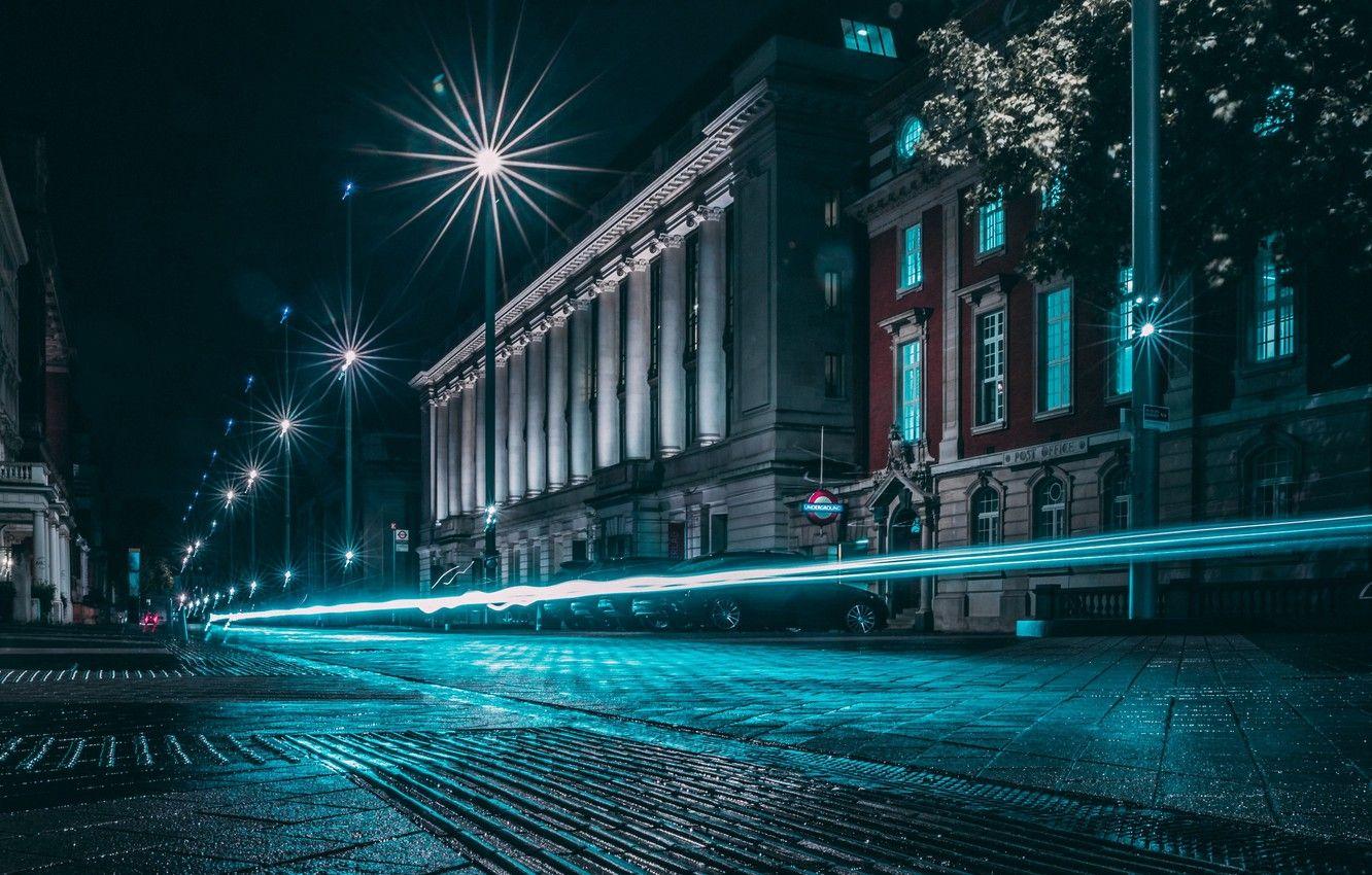 1332x850 Wallpaper lights, light, street, night city, long exposure image for desktop, section город