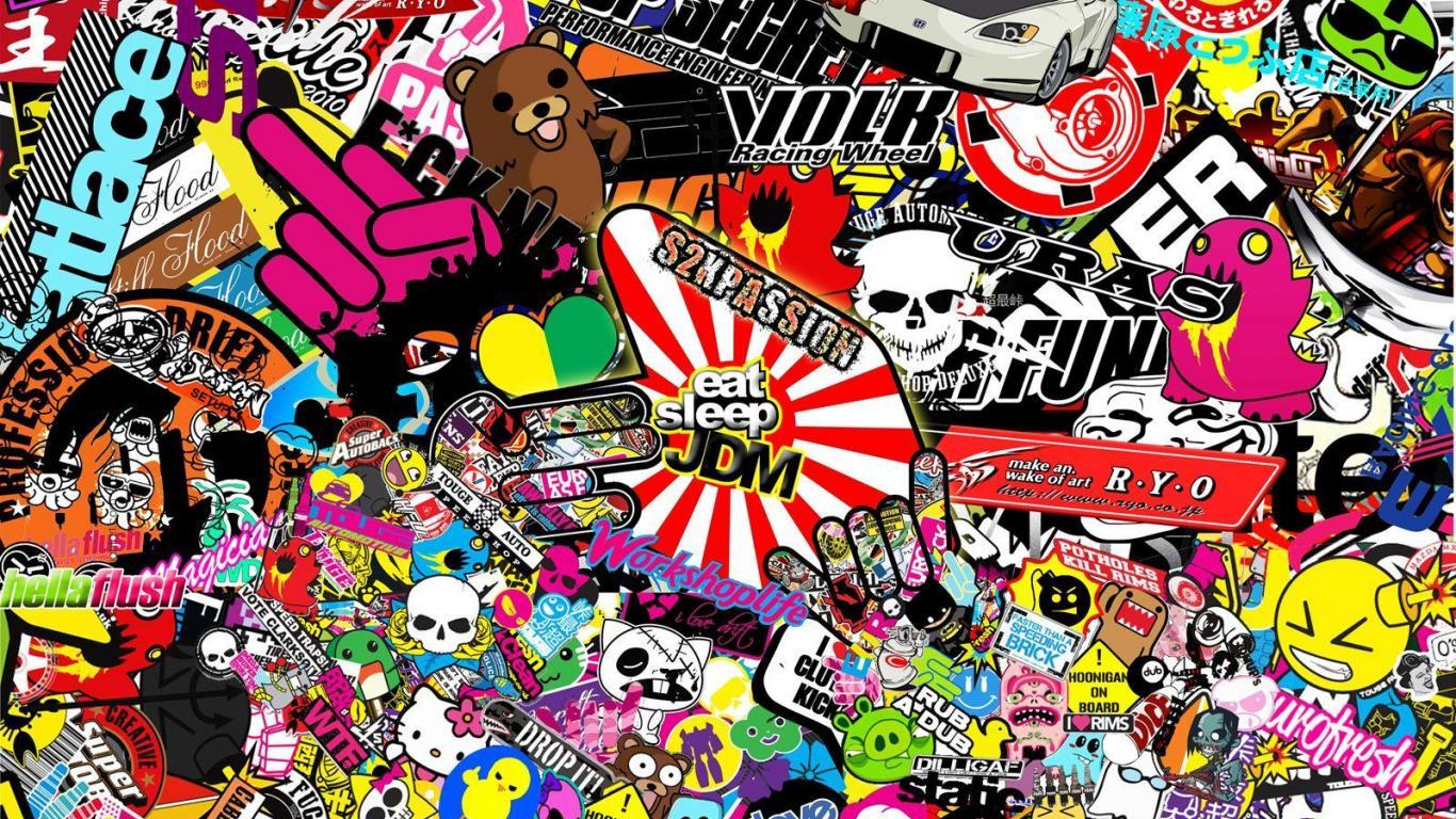 1366x768 Stickers Bombs HD Wallpaper & Background Download
