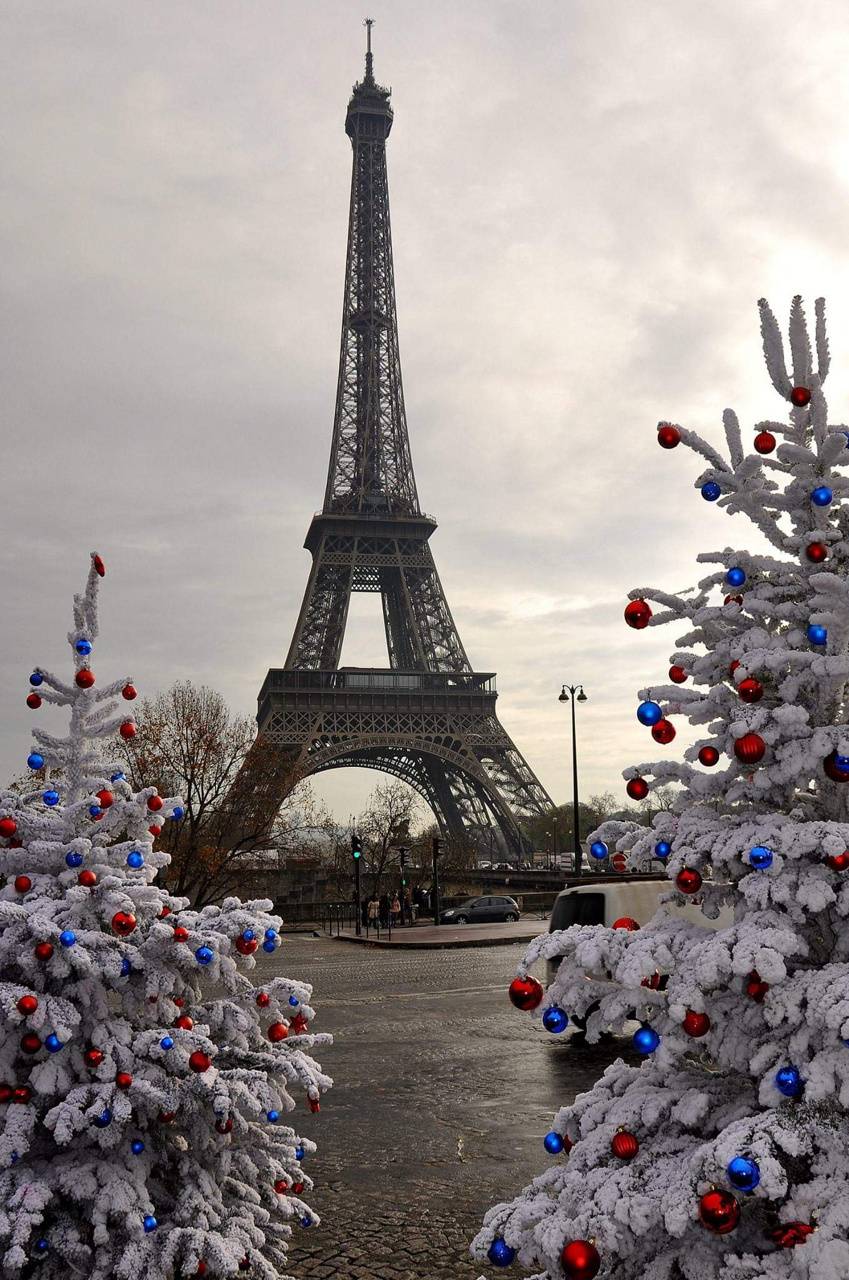 849x1280 Paris Christmas wallpaper