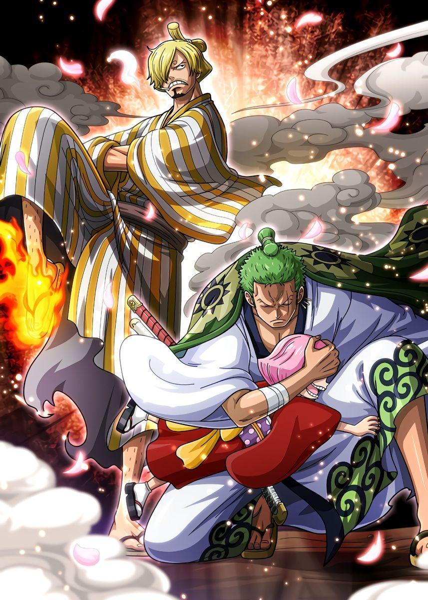 857x1200 sanji zoro wano one piece' Poster Print by OnePieceTreasure. Displate. Manga anime one piece, One piece manga, Zoro one piece