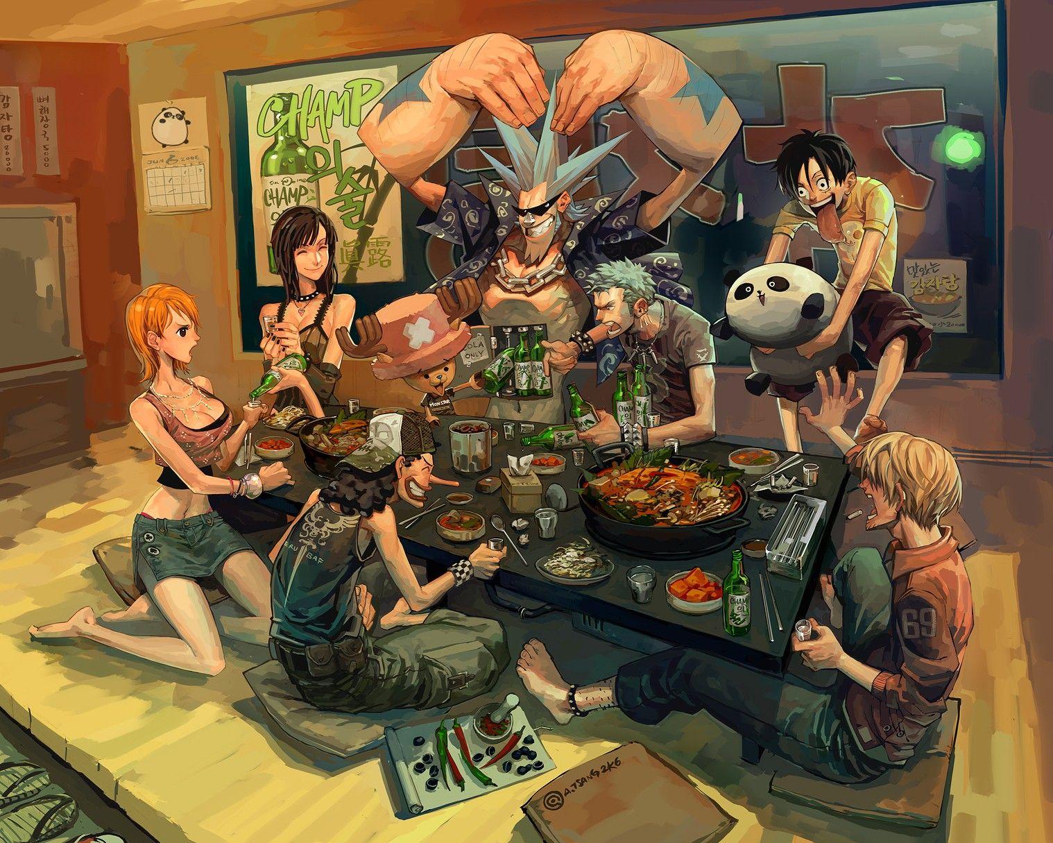 1518x1215 #Sanji, #Monkey D. Luffy, #One Piece, #Nami, #Roronoa Zoro, wallpaper