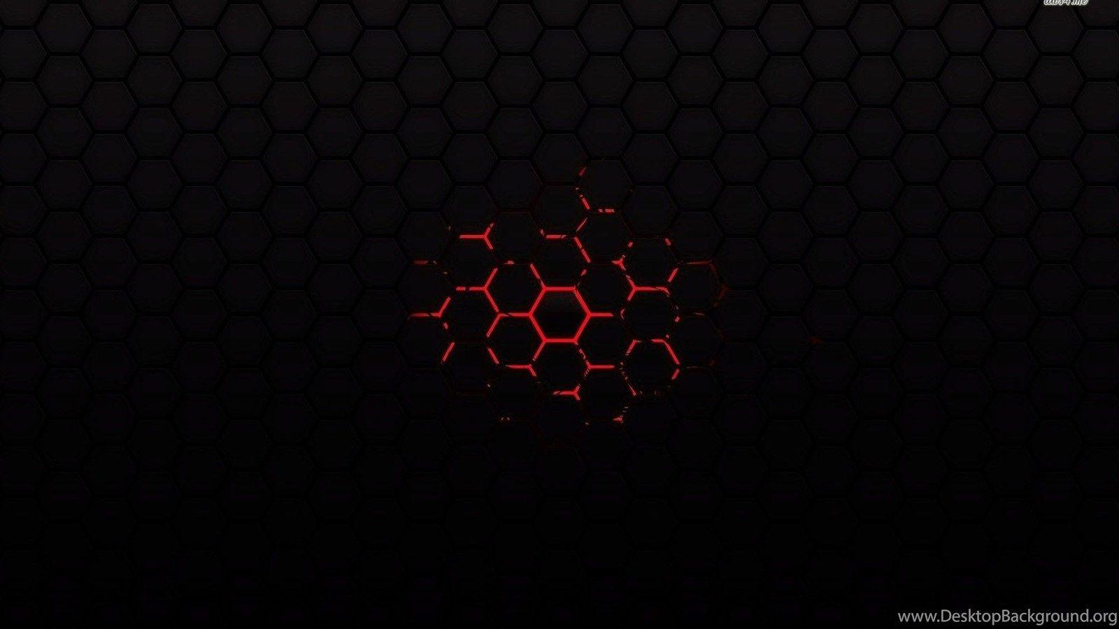 1600x900 Red On Black Honeycomb Pattern Wallpaper Abstract Wallpaper. Desktop Background