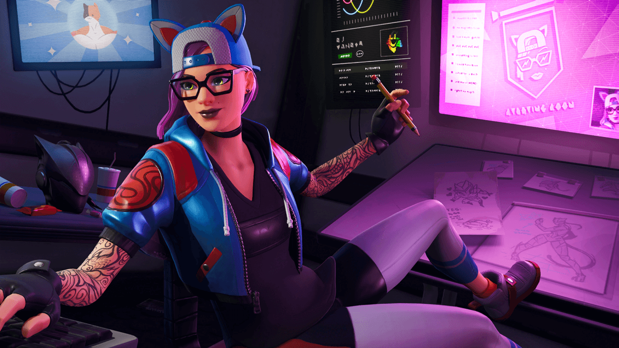 1220x686 Zoey Fortnite with Scar Desktop Wallpaper