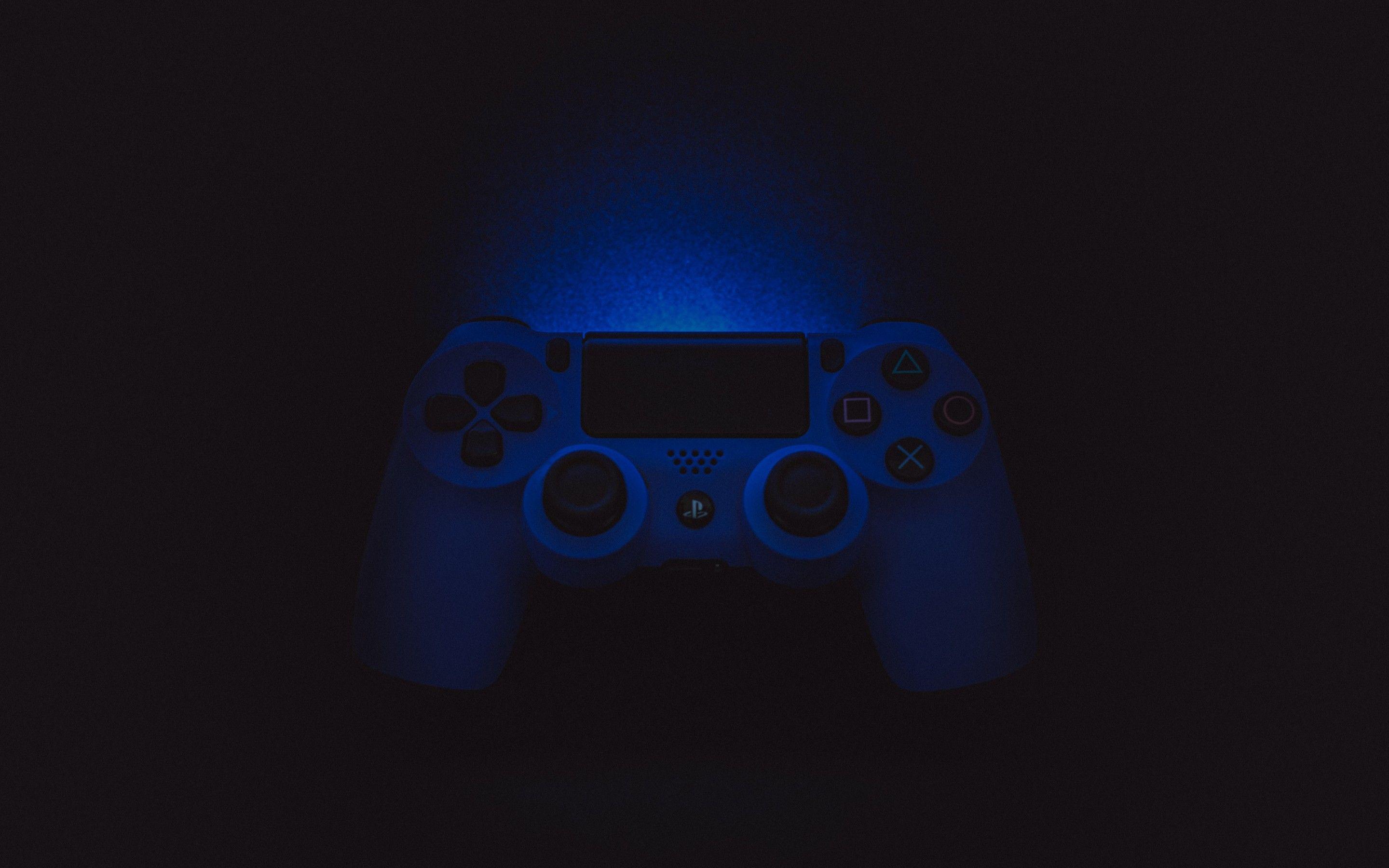 2880x1800 Sony DualShock 4 Wallpaper 4K, Black Background, Black Dark