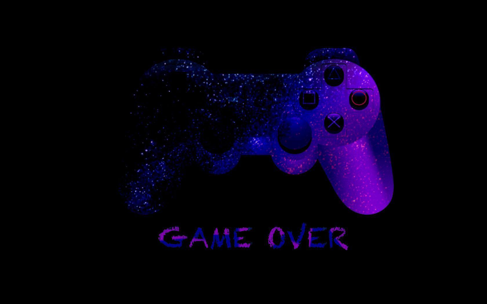 1680x1050 Download wallpaper 1680x1050 game over, joystick, controller, gamepad, neon widescreen 16:10 HD background