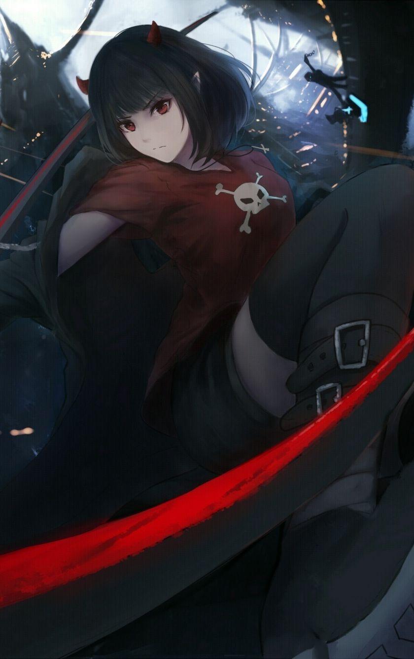 840x1336 Anime Girl, Fight, Dark, Wallpaper Dark Girl Wallpaper iPhone