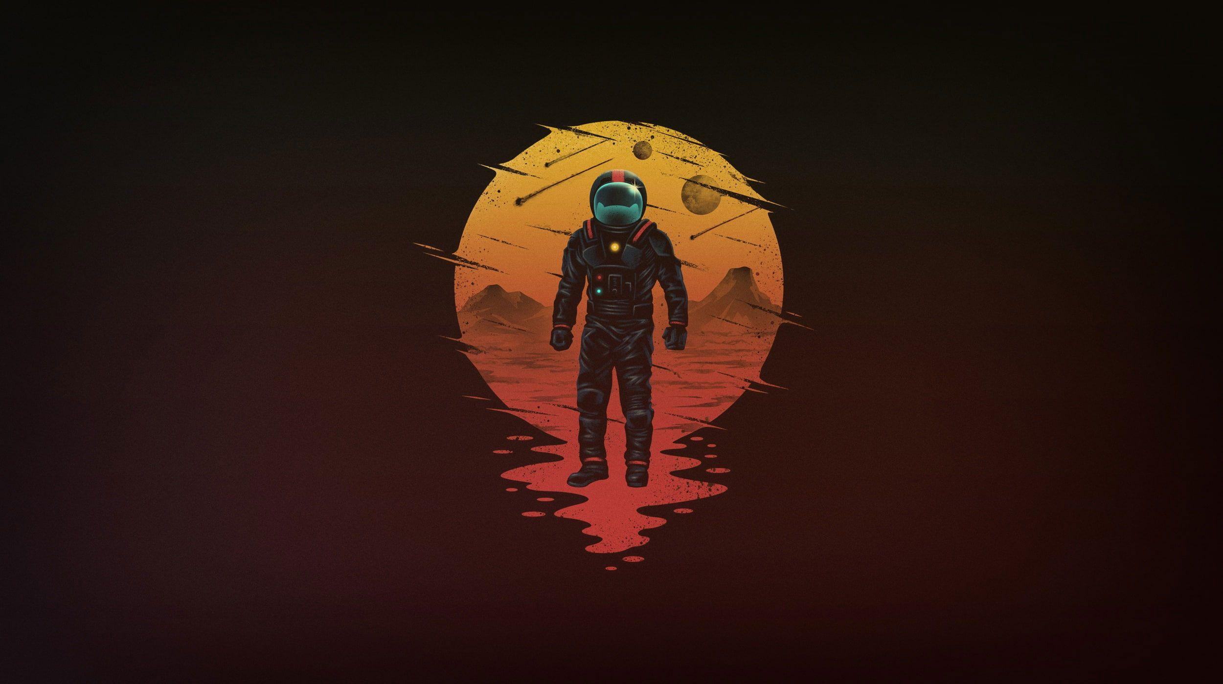 2500x1400 Astronaut minimalism wallpaper, minimalist, artist, artwork, digital art • Wallpaper For You HD Wallpaper For Desktop & Mobile