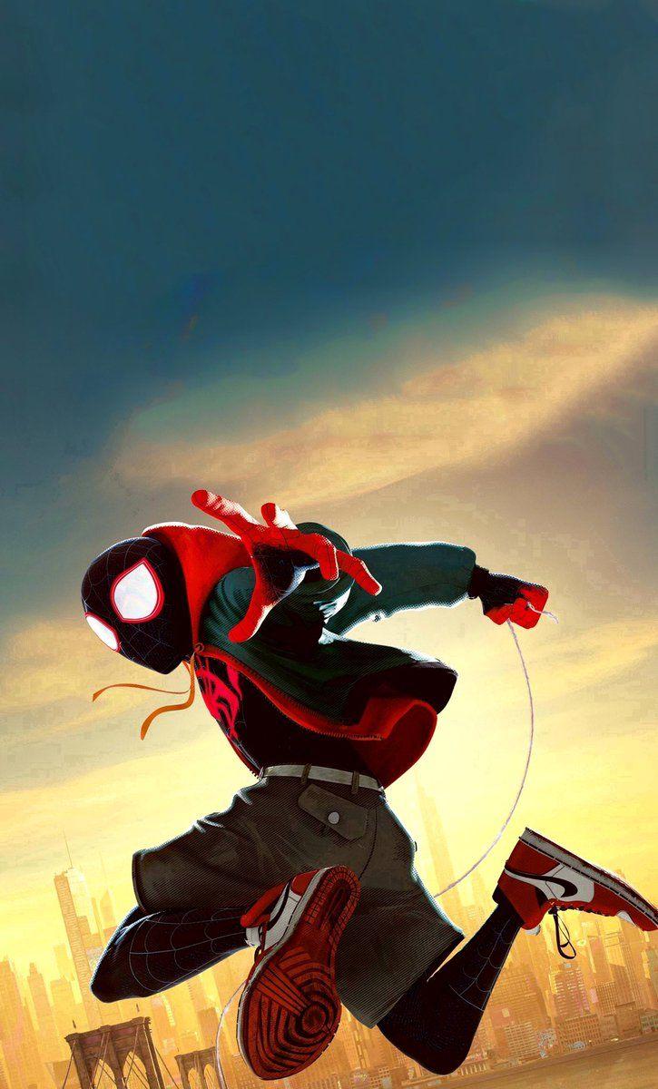 725x1200 Walt Into The Spider Verse Phone Wallpaper I Made. Miles Morales Peter Parker Peter Porker