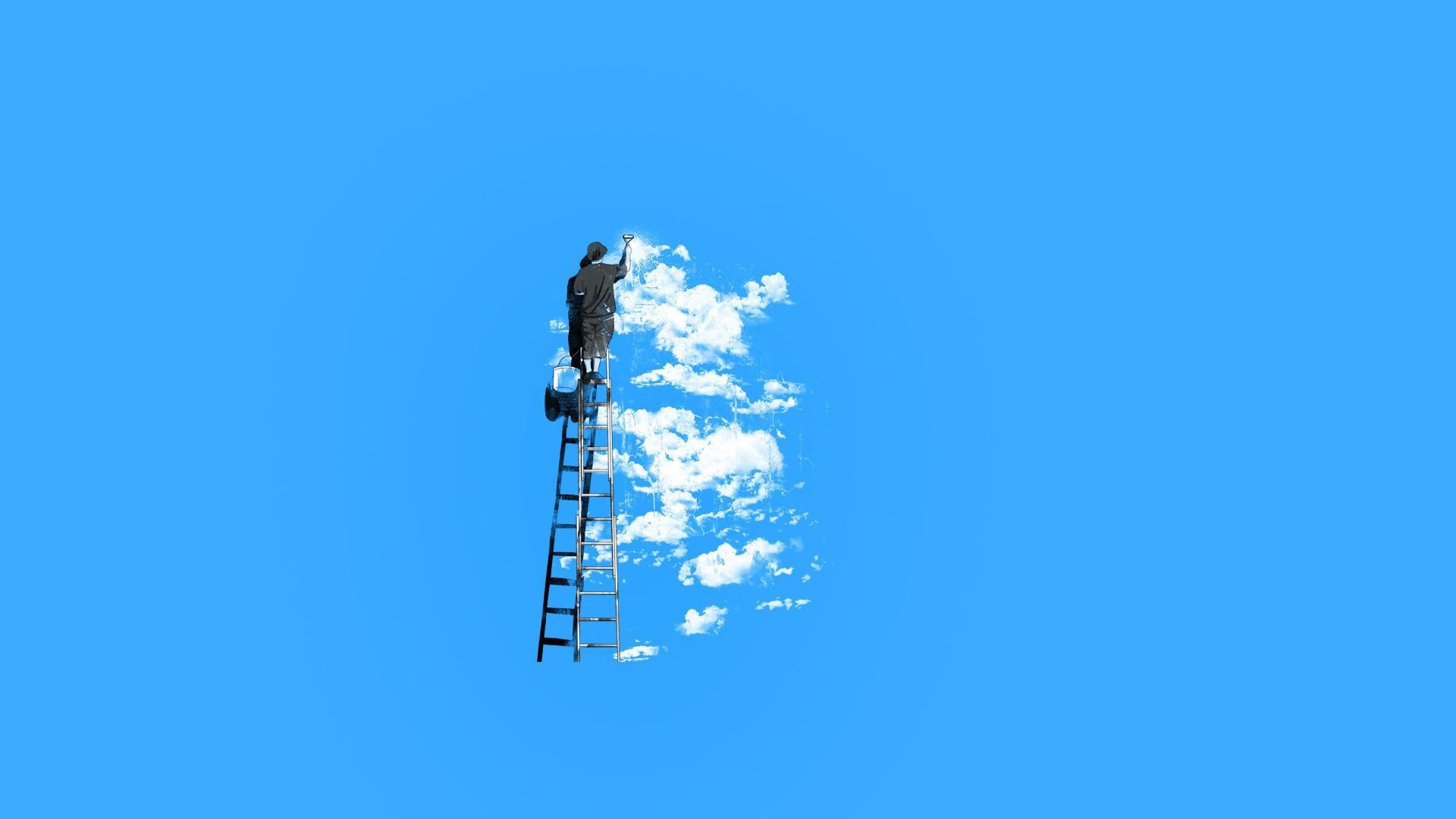 1920x1080 Paintings Clouds Landscapes Nature Minimalistic Wallpaper Desktop Background Nature HD Wallpaper