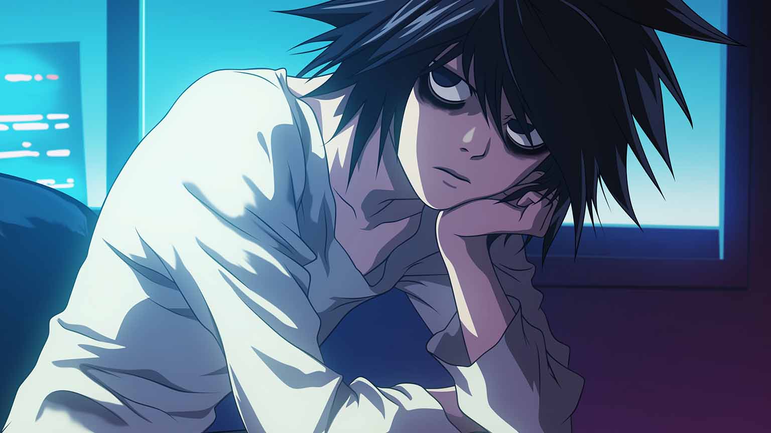 1536x864 Death Note L Pensive Pose Desktop Wallpaper