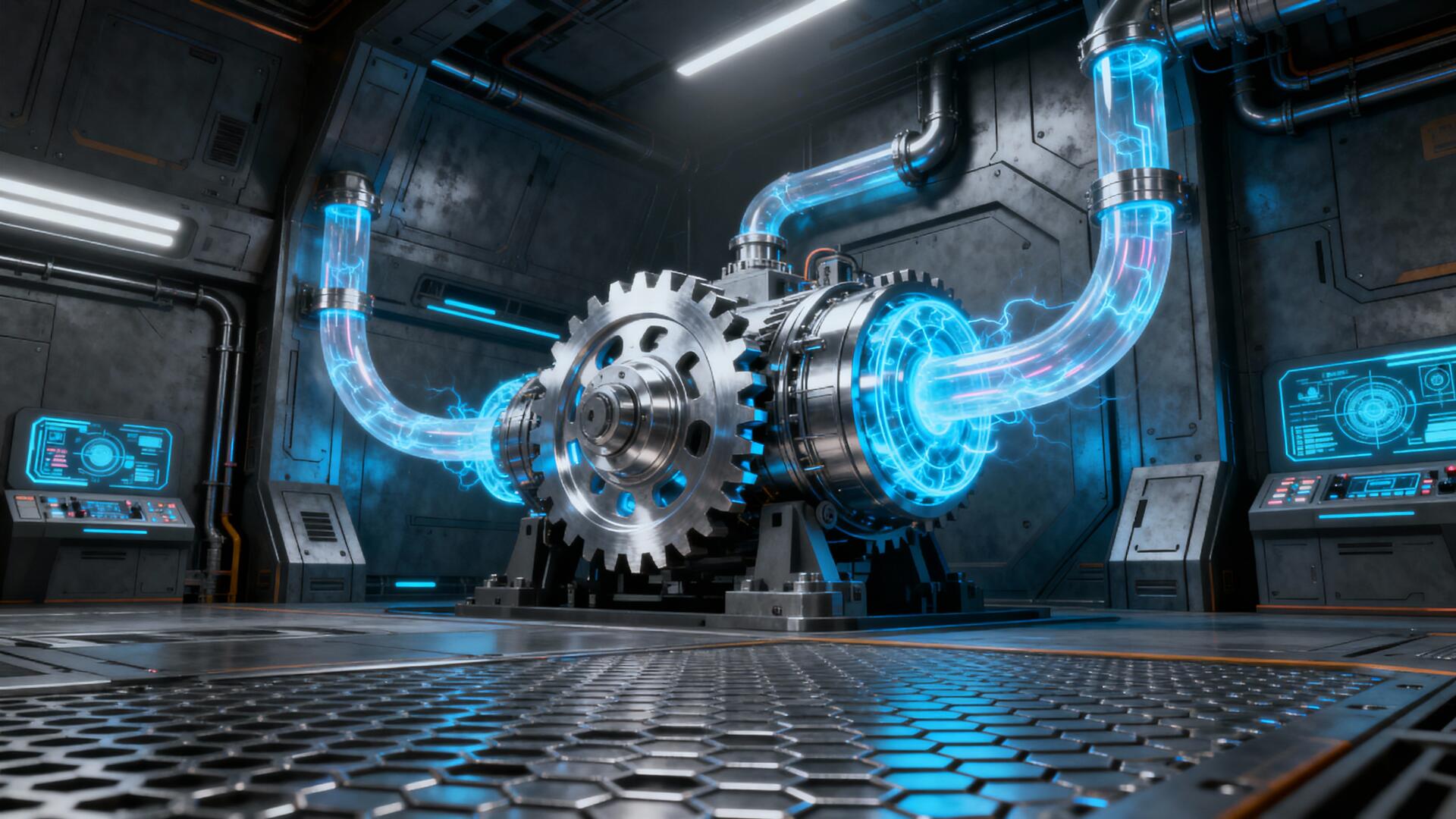 1920x1080 Download Sci Fi Engine Room Engine Gear Power Core 4k Ultra HD Wallpaper