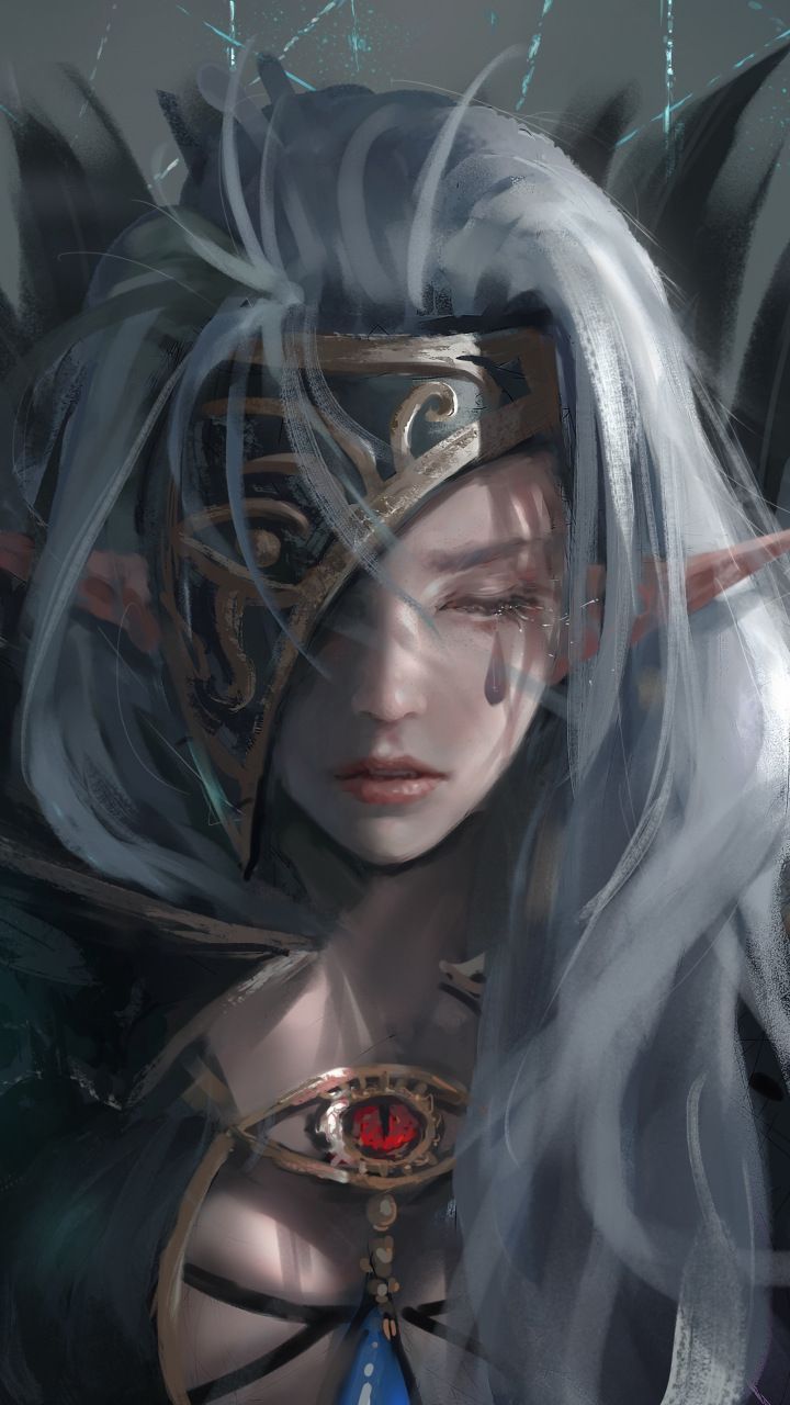 720x1280 Elf, woman, dark, fantasy, artwork, 720x1280 wallpaper