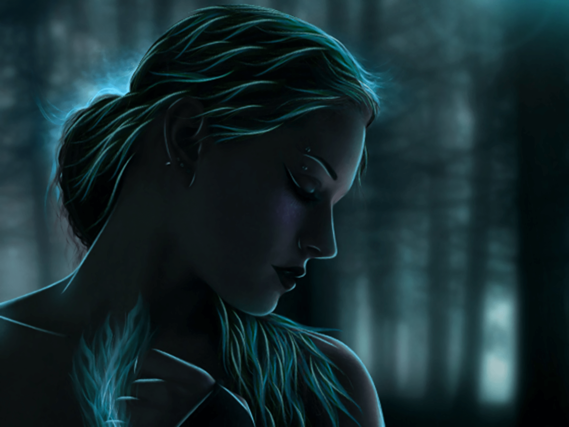 1920x1440 Nocturne of the Woodland Maiden