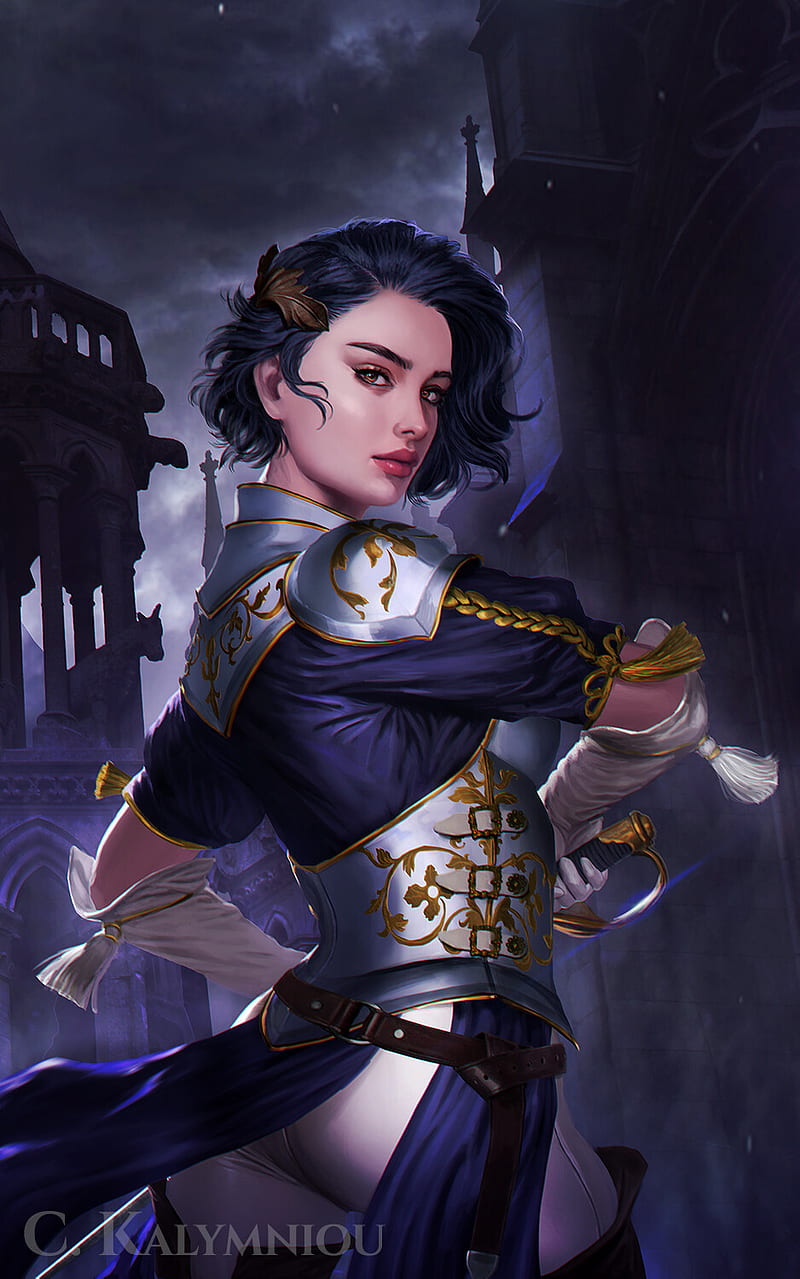 800x1279 Artwork, women, fantasy art, fantasy girl, dark hair, standing, HD phone wallpaper