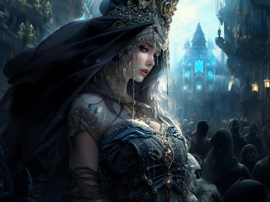 1080x811 Vol. 1: 5 HD Gothic Dark Fantasy Girl Wallpaper For Desktop, Laptop, Pc Mac, Windows, AI Generated Art, Instant Digital Download
