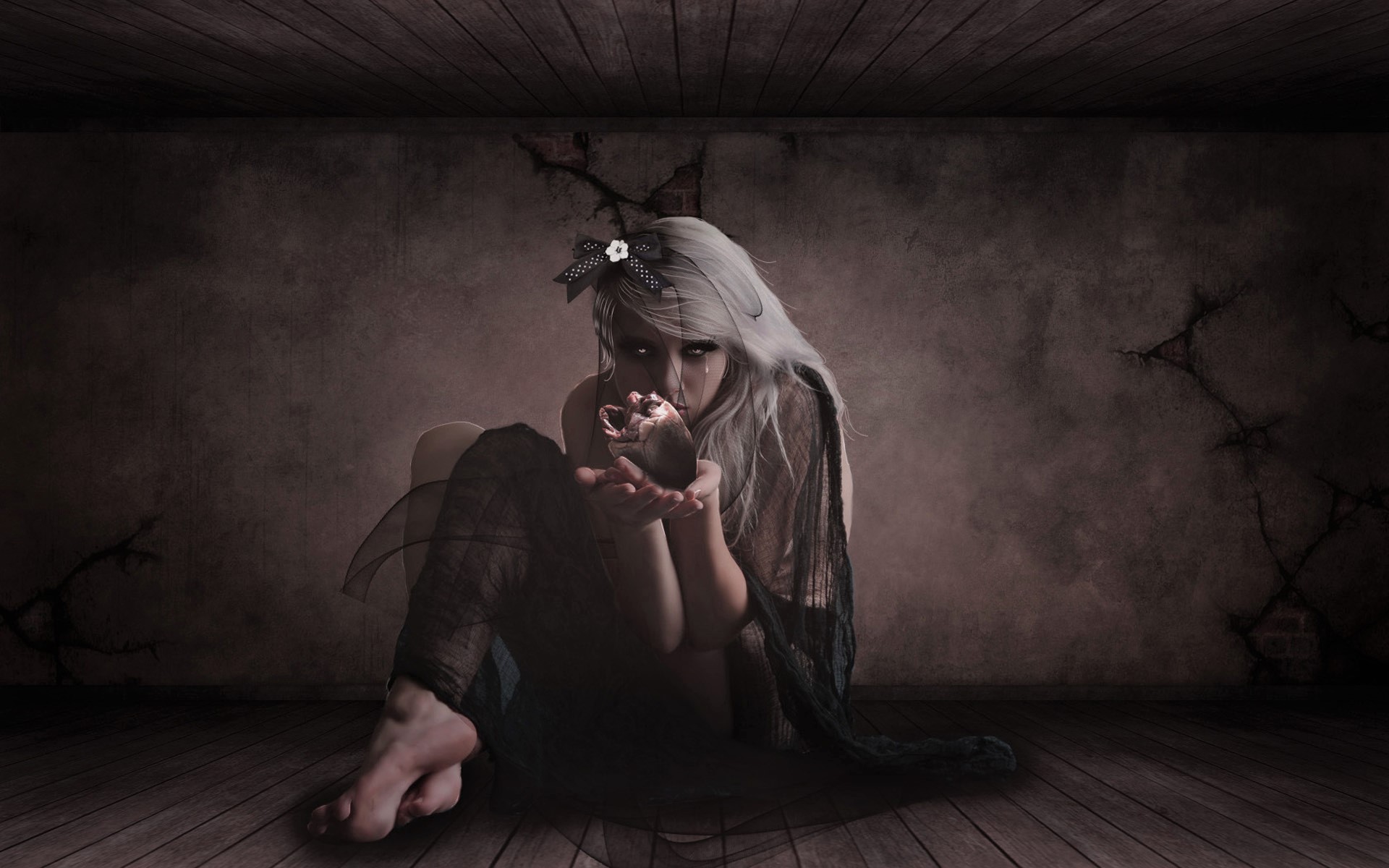 1920x1200 Gothic Woman Heart In Hand Dark Fantasy Wallpaper, HD Fantasy 4K Wallpaper, Image and Background