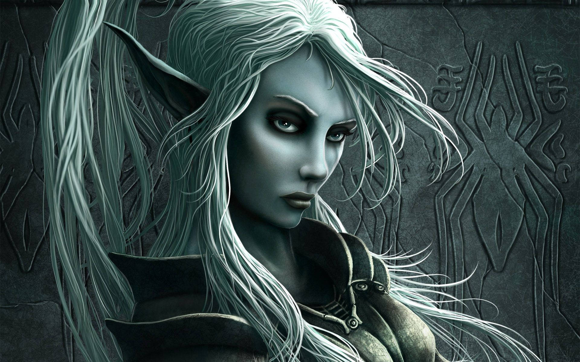 1920x1200 Download Fantasy Dark Elf Girl Wallpaper