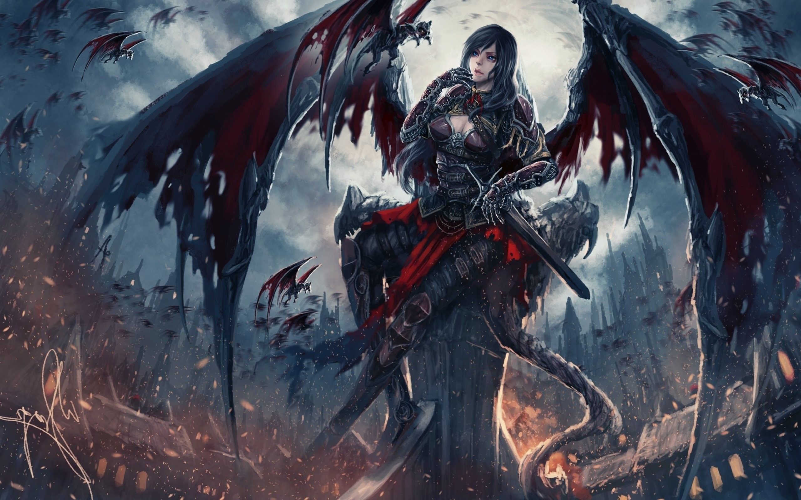 2560x1600 Dark Fantasy Women Wallpaper