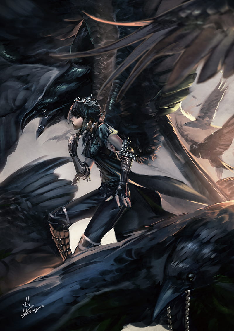800x1129 Anime girls, anime, dark hair, fantasy girl, HD phone wallpaper