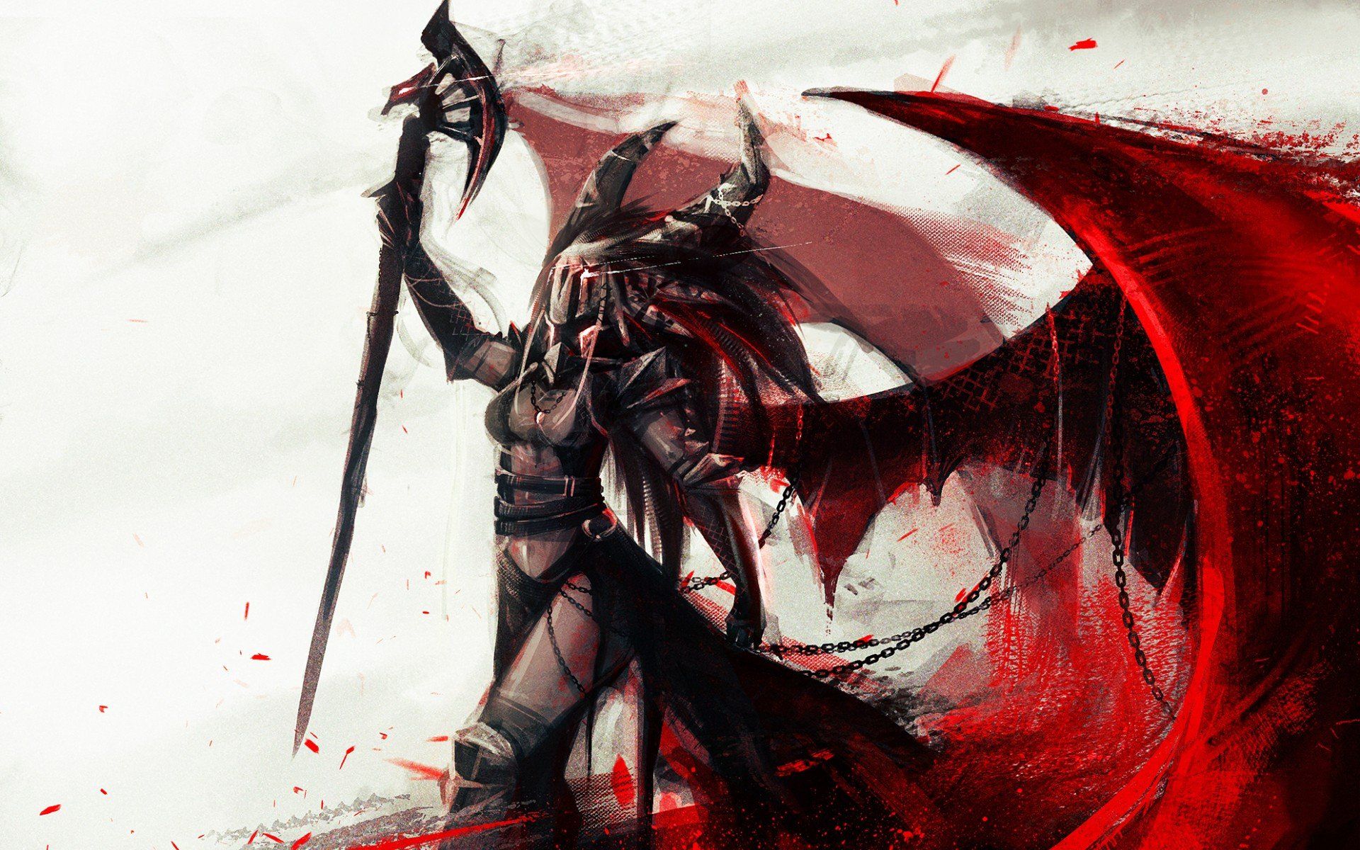 1920x1200 Fierce Fantasy Woman Warrior HD Wallpaper: Dark Wings Of Valor By Black Rose Chainx1200