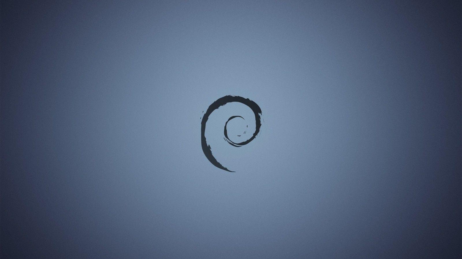 1600x900 Download 1600x900 Debian, Logo, Gray Background, Linux Wallpaper
