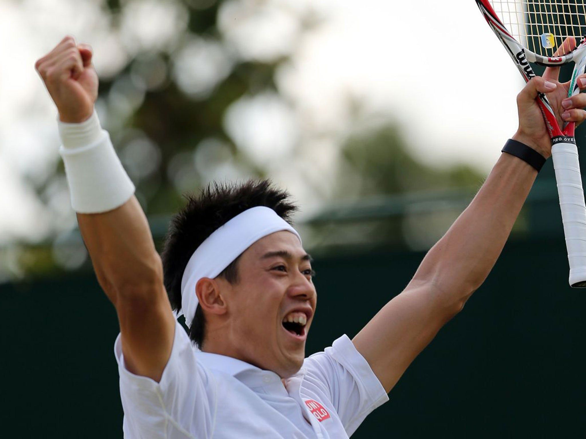 2048x1536 Wimbledon 2014: Kei Nishikori holds his nerve and sees off Simone Bolelli after tense time getting back on