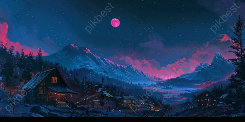 800x400 Chill Lofi Night Wallpaper With Calming Vibes Background. PNG Free Download