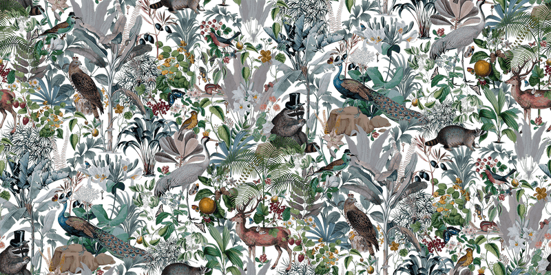 800x400 Secret Arden. Luxury English Woodland Wallpaper by Claret & Key