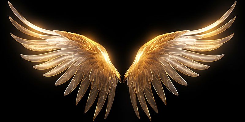 800x400 Luminous Ascend Angel Wings Wallpaper Mural®