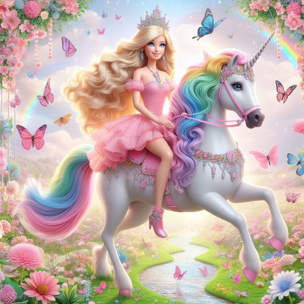 1024x1024 Barbie Unicorn Wallpaper