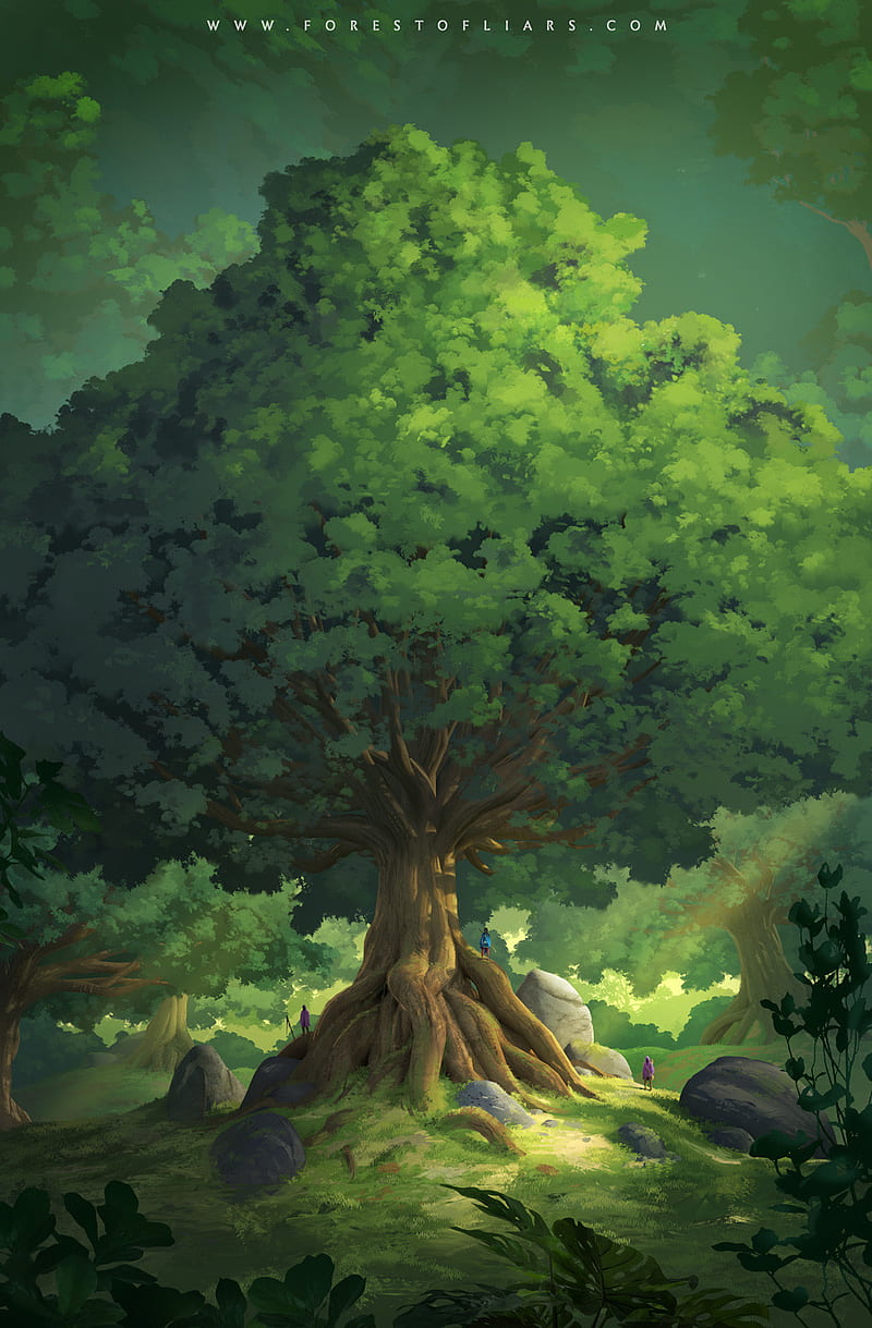 800x1219 Big Tree, big, foliage, forest, grass, natue, plants, sheet, spring, tree, tree trunk, HD phone wallpaper