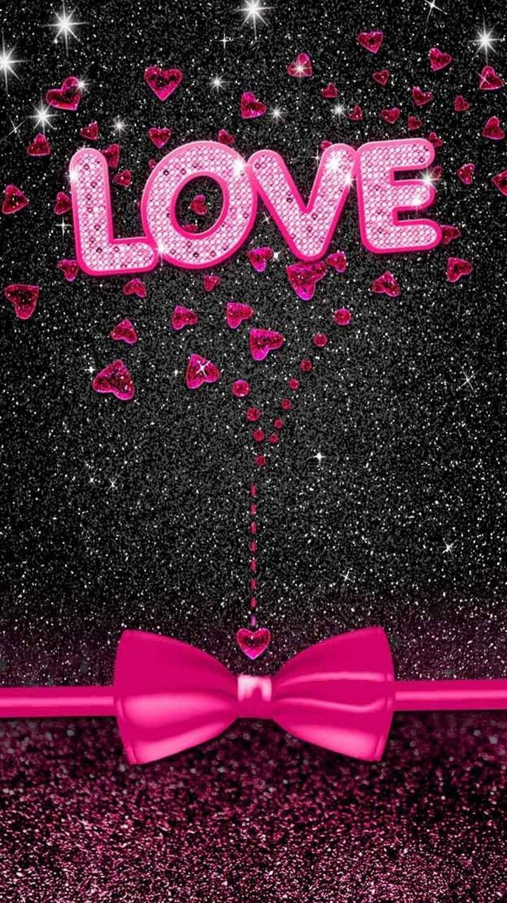 720x1280 Pink sparkle bow wallpaper by .