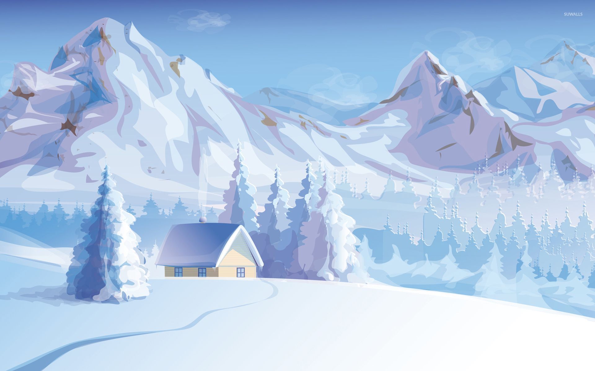 1920x1200 Snowy Winter Art Wallpaper