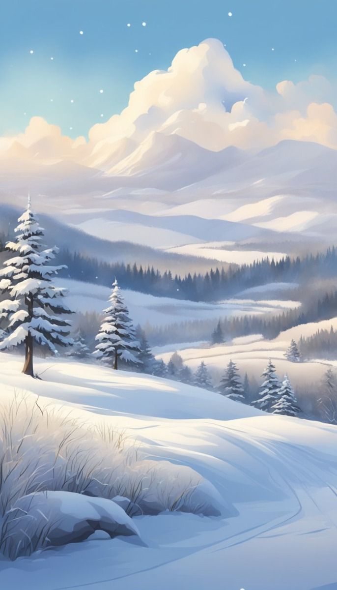 686x1200 Snow Winter Background, Wallpaper, Illustrations (Free, High Res)