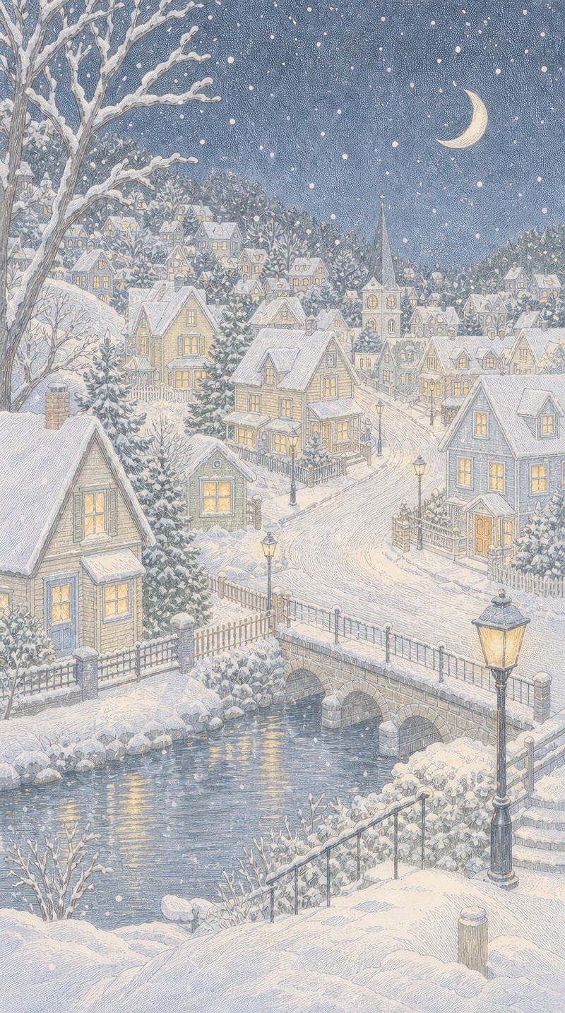 800x1434 Snowy Bridge Image Wallpaper